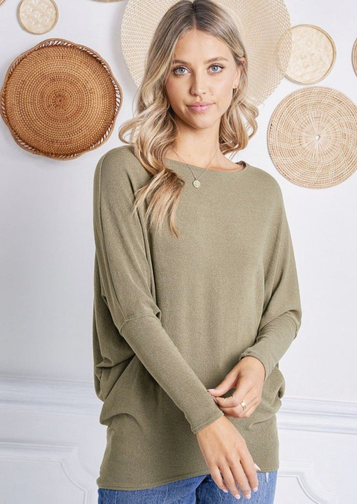Jolie All Day Slouch Top (Olive)