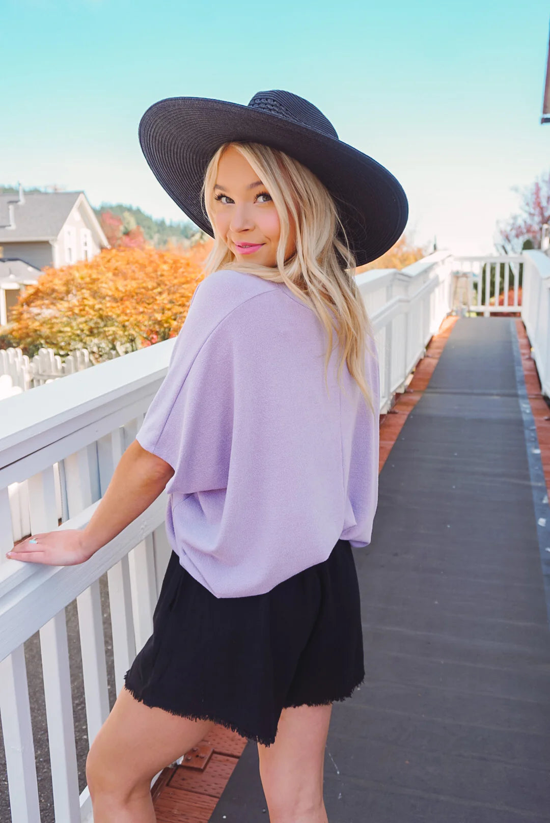 Jolie Slouchy Dolman Tee (Lilac)