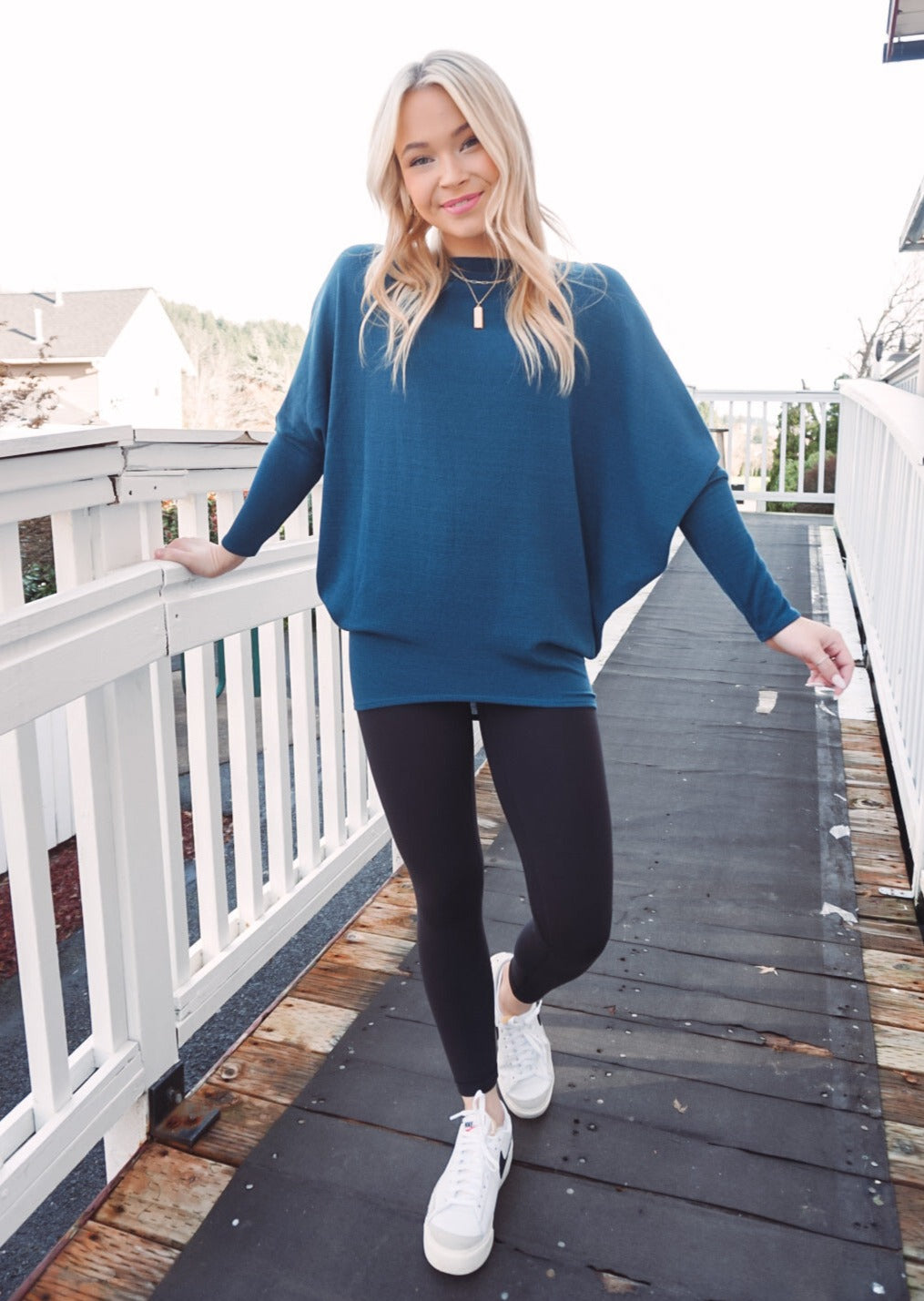 Jolie All Day Slouch Top (Teal)