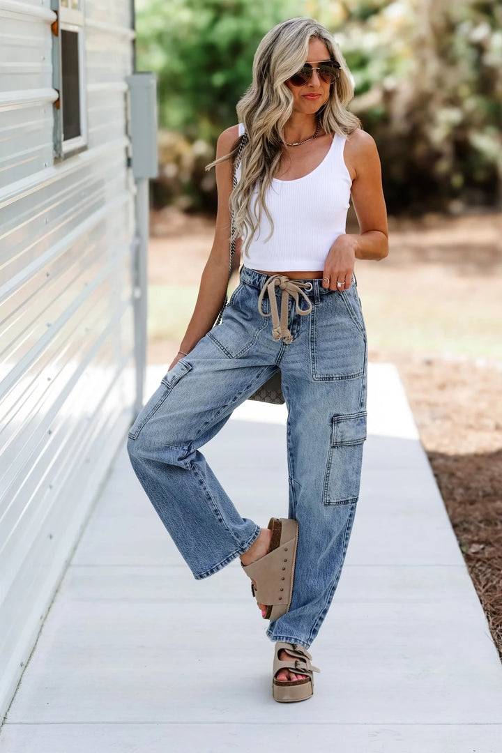 Kancan Drawstring Cargo Jean