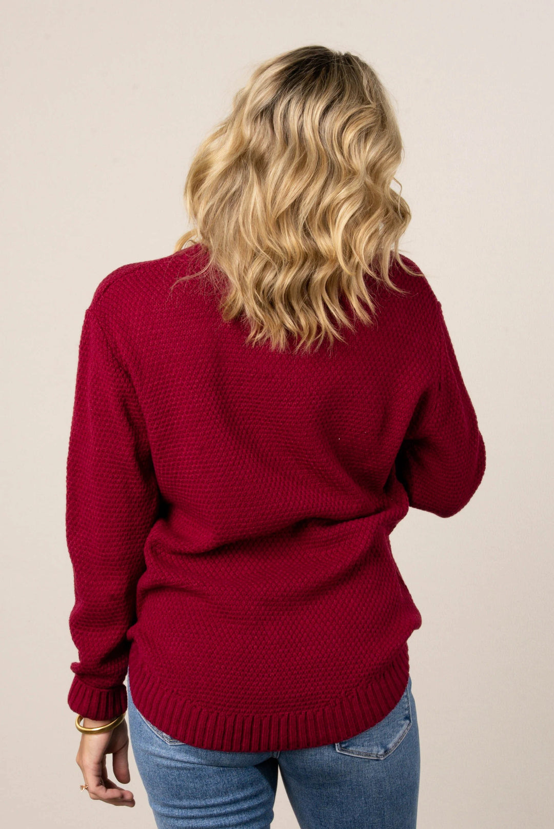 Zen Waffle Sweater (Cabernet)