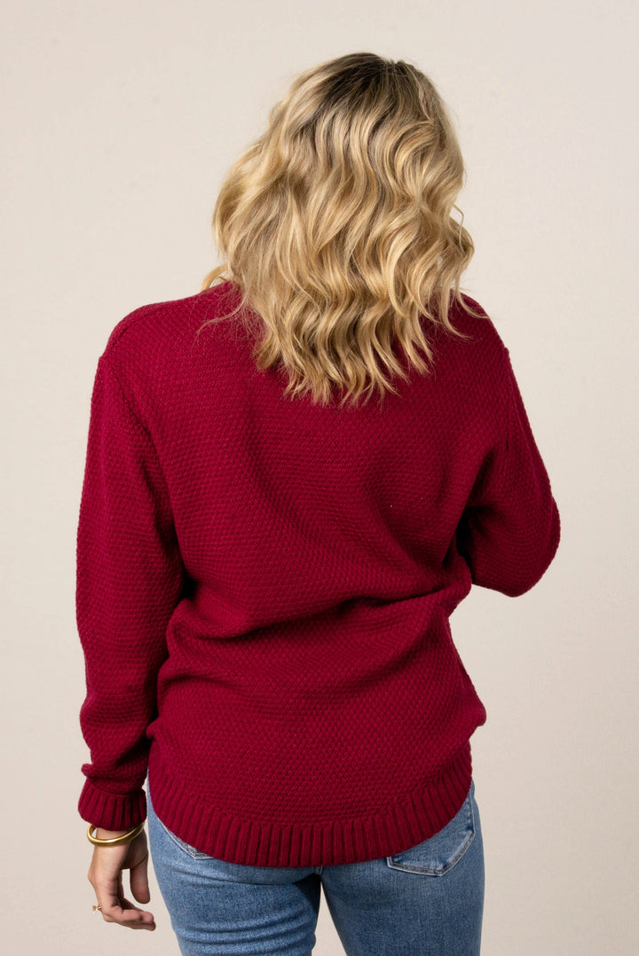 Zen Waffle Sweater (Cabernet)
