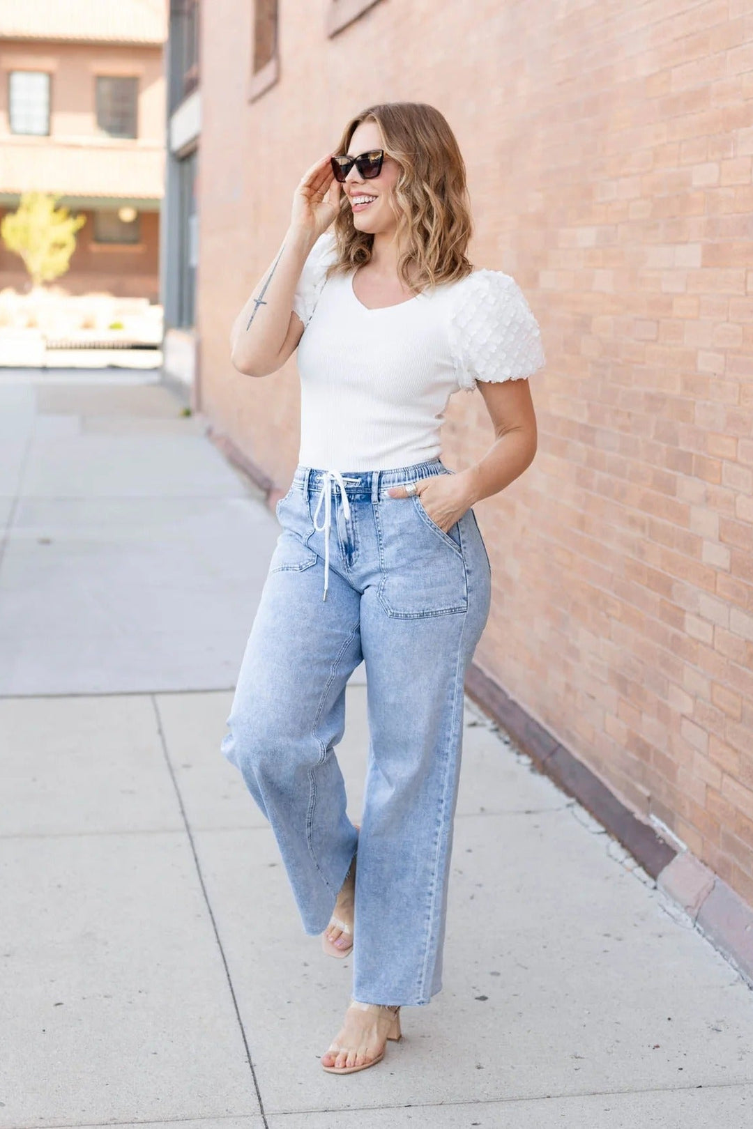 Flying Monkey Wide Leg Tie Jean