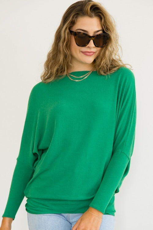 Jolie All Day Slouch Top (True Green)