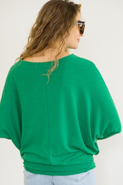 Jolie All Day Slouch Top (True Green)