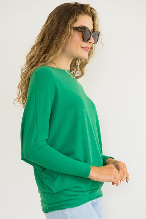 Jolie All Day Slouch Top (True Green)