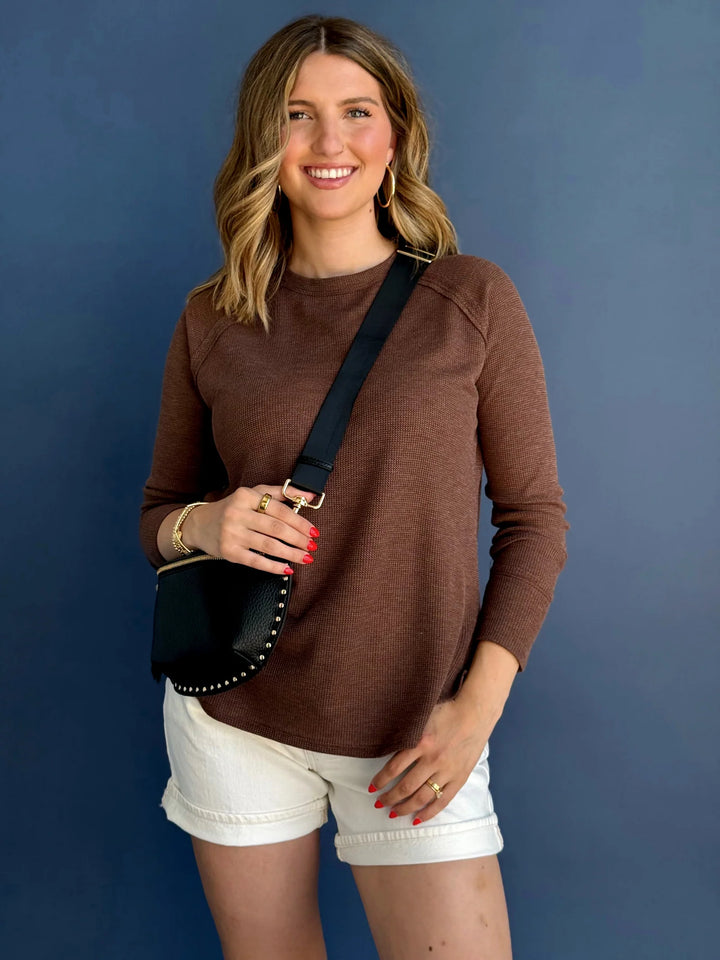 Zen Relaxed Waffle Top (Brown)
