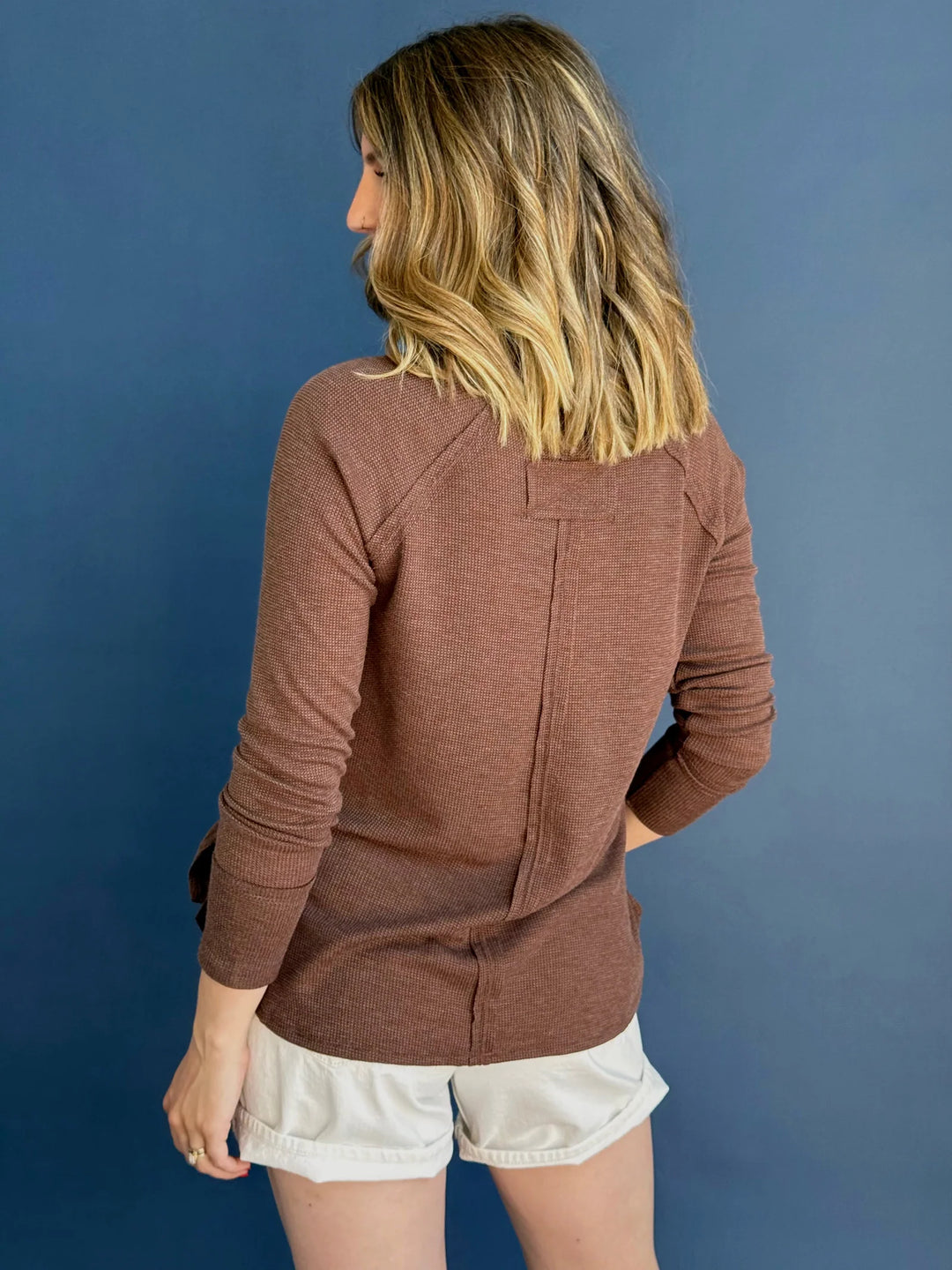Zen Relaxed Waffle Top (Brown)
