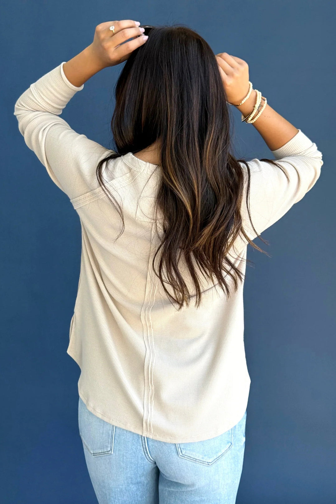Zen Relaxed Waffle Top (Light Mocha)
