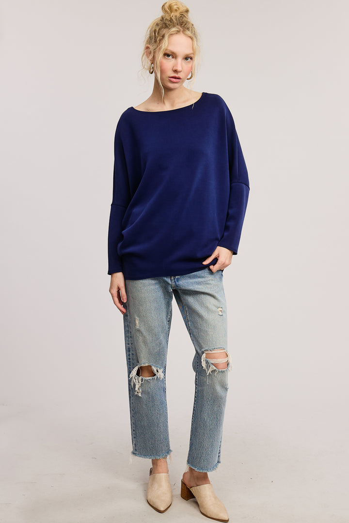 Jolie Scuba Slouch Top (Navy)