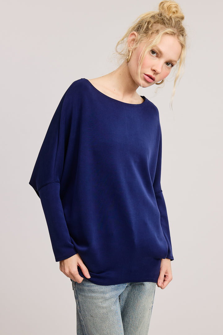 Jolie Scuba Slouch Top (Navy)