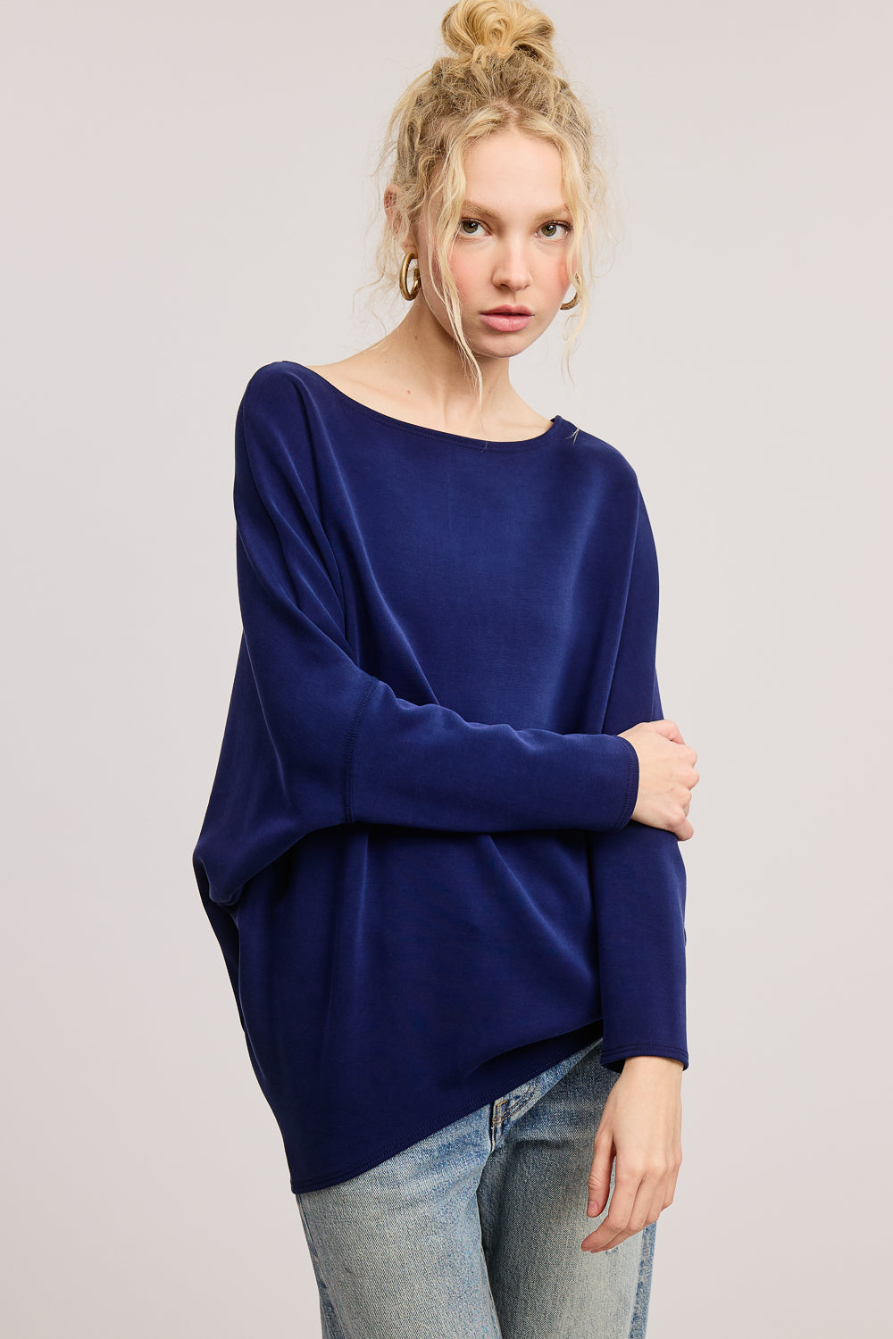 Jolie Scuba Slouch Top (Navy)