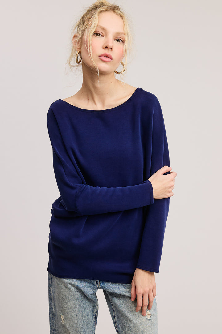 Jolie Scuba Slouch Top (Navy)