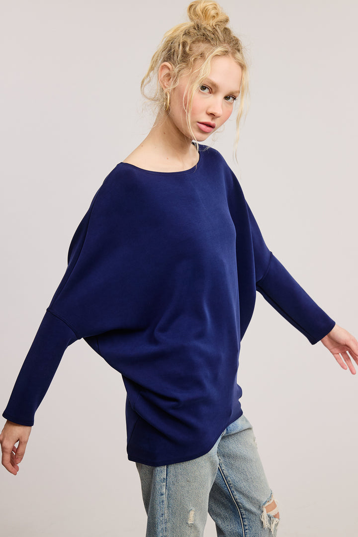 Jolie Scuba Slouch Top (Navy)