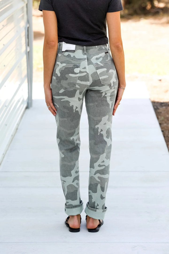 Kancan Camo Straight Leg Jean