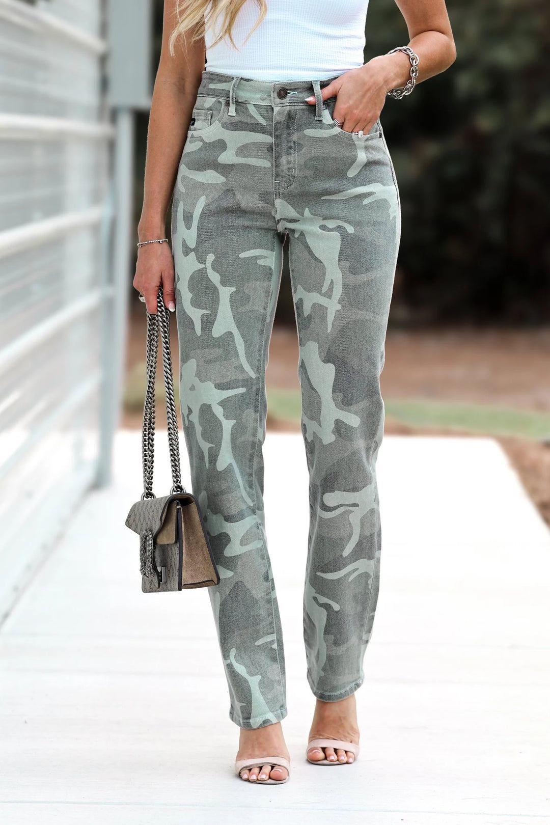 Kancan Camo Straight Leg Jean
