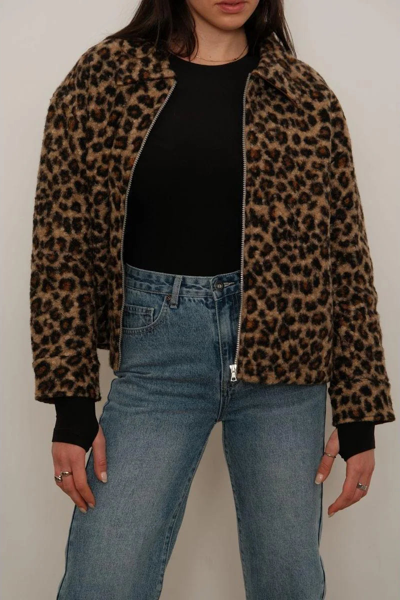 Kuwalla Leopard Sherpa Shacket