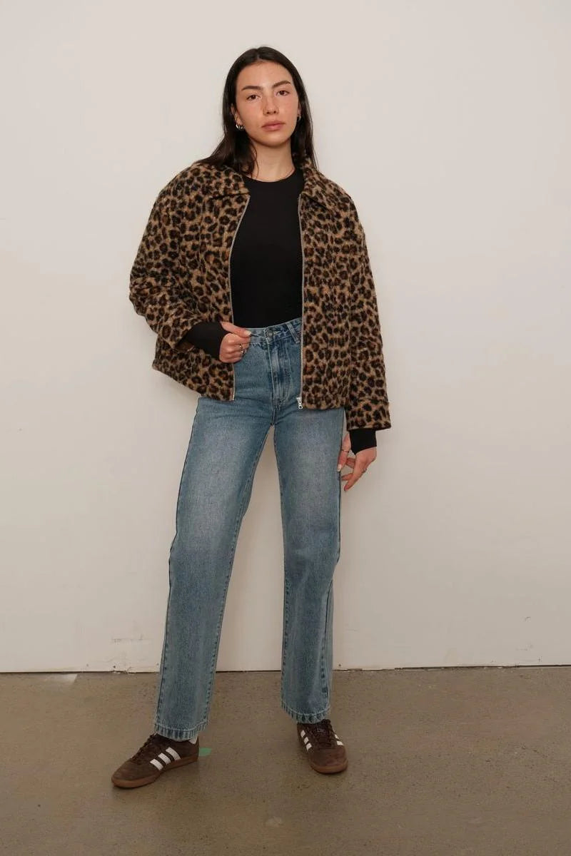 Kuwalla Leopard Sherpa Shacket