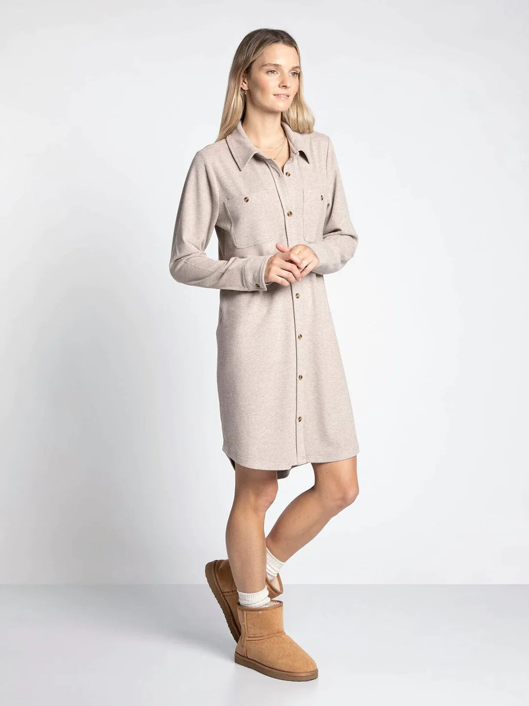 Thread & Supply Leslie Dress (Taupe)