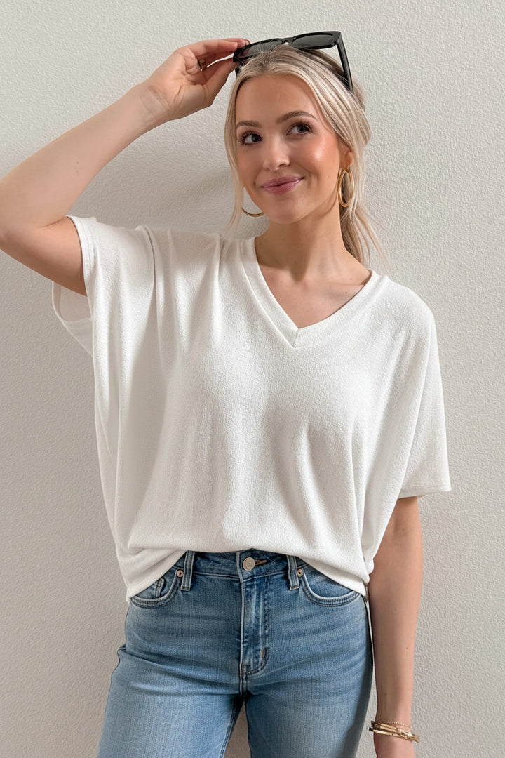 Jolie Slouchy Dolman Tee (Ivory)