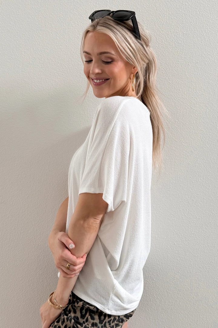 Jolie Slouchy Dolman Tee (Ivory)