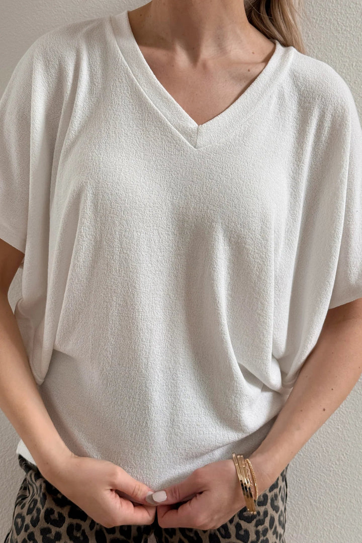Jolie Slouchy Dolman Tee (Ivory)