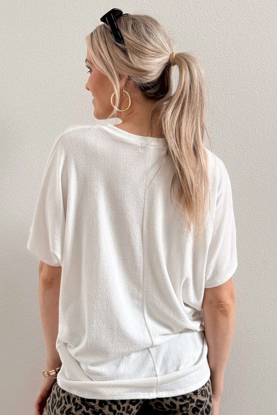 Jolie Slouchy Dolman Tee (Ivory)