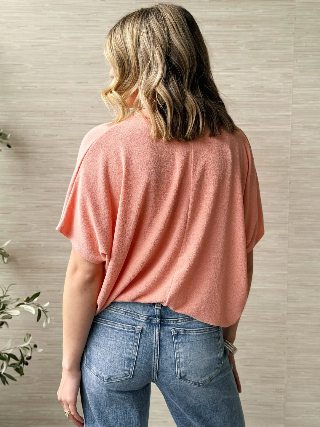 Jolie Slouchy Dolman Tee (Blush)