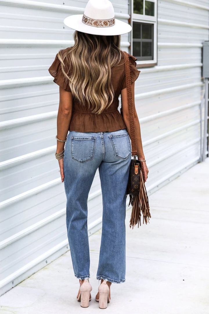 Kancan Melissa Slim Wide Leg Jean