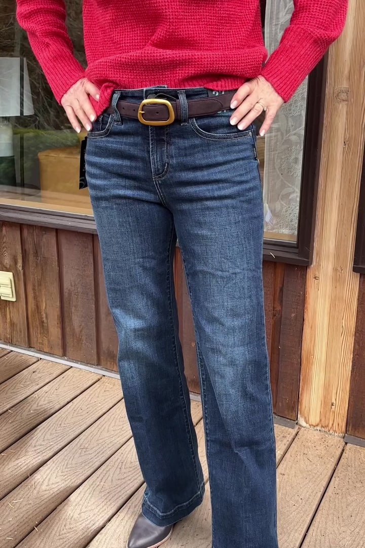 Silver Avery Luxe Stretch Trouser (Dark Wash) - 31"