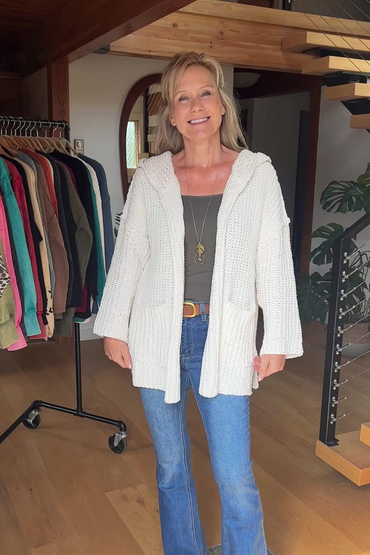My Cozy Chenille Knit Cardigan (Ivory)