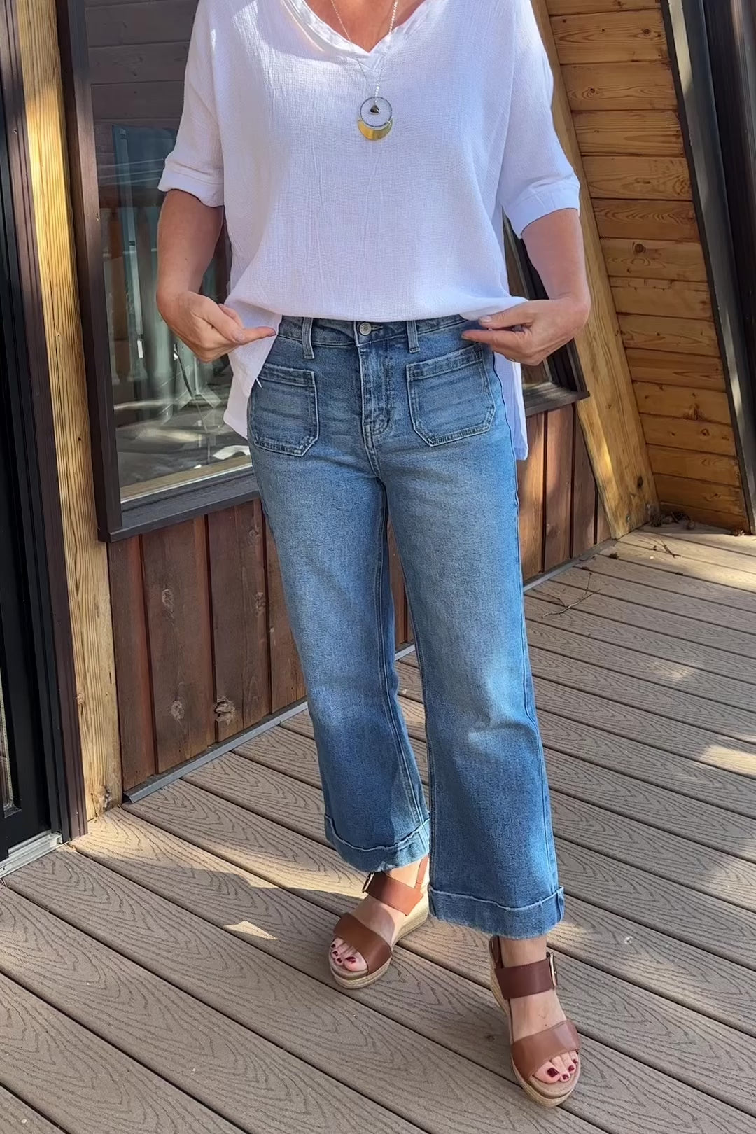 Kancan Angelina Mid Rise Flare Jean (Mid Wash)