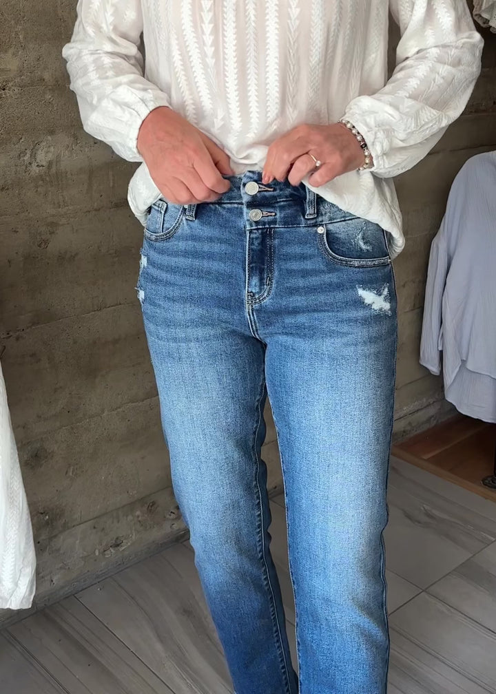 Kancan Walnut Slim Straight Jean