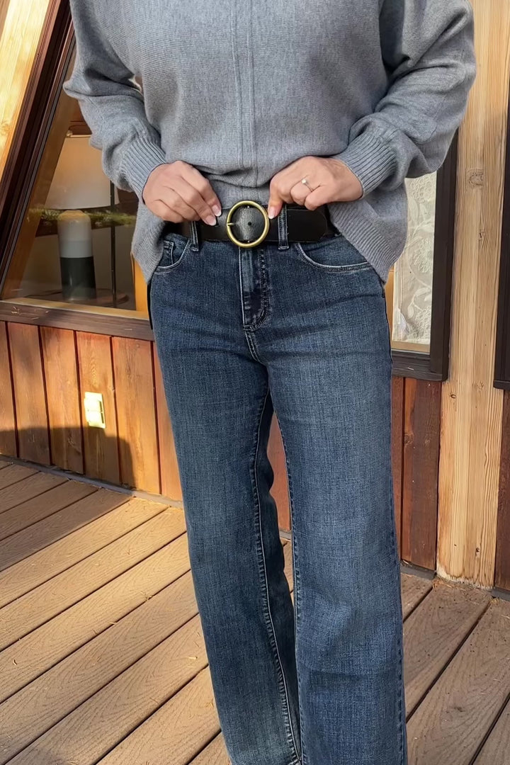 Silver Avery Luxe Stretch Trouser (Mid Wash) - 31"