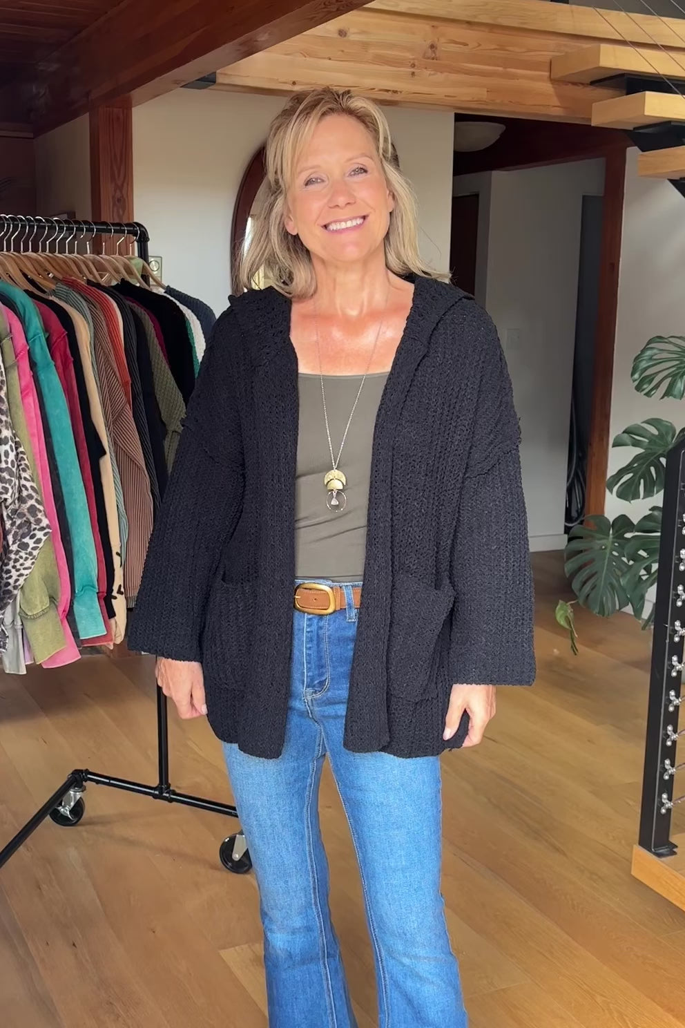 My Cozy Chenille Knit Cardigan (Black)