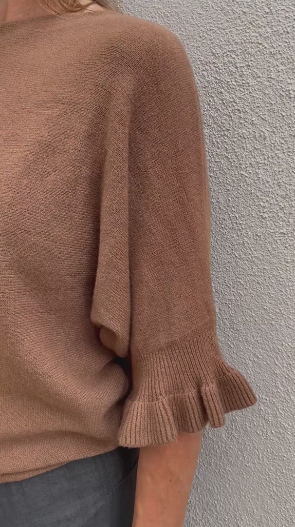 Meo Knit Flutter Sweater (Tobacco)