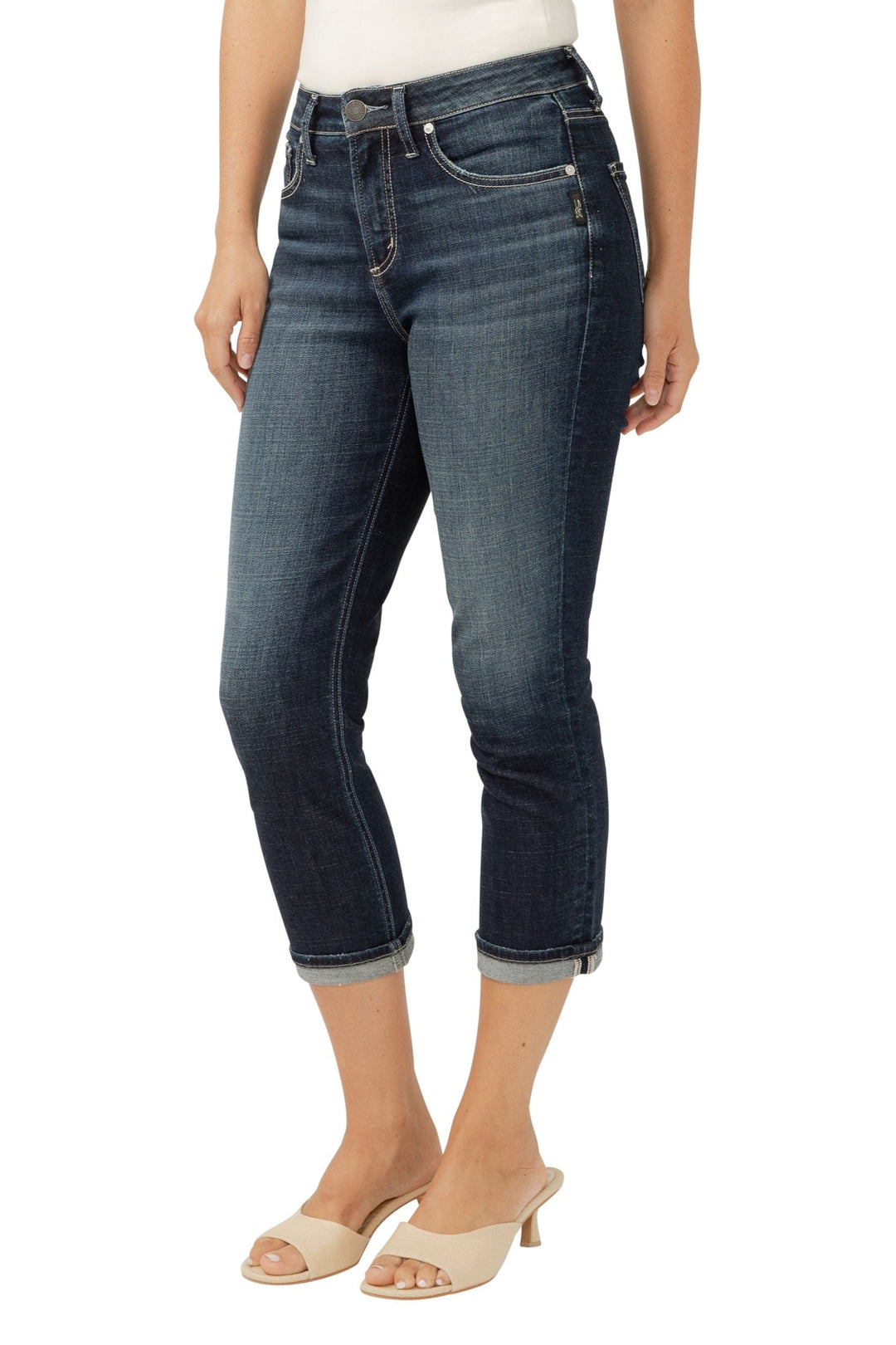 Silver Avery Luxe Stretch Capri (Indigo)