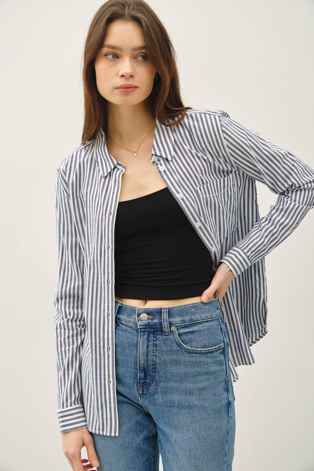 Be Cool Striped Collared Shirt