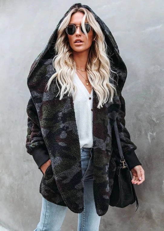 Teddy Bear Plush Cardigan (Camo)