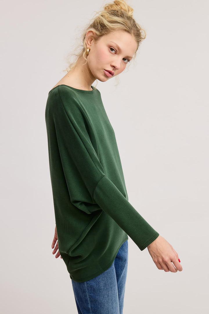 Jolie Scuba Slouch Top (Hunter Green)