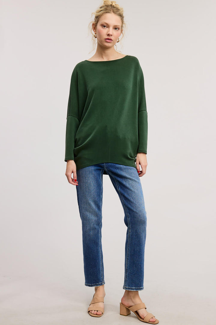 Jolie Scuba Slouch Top (Hunter Green)