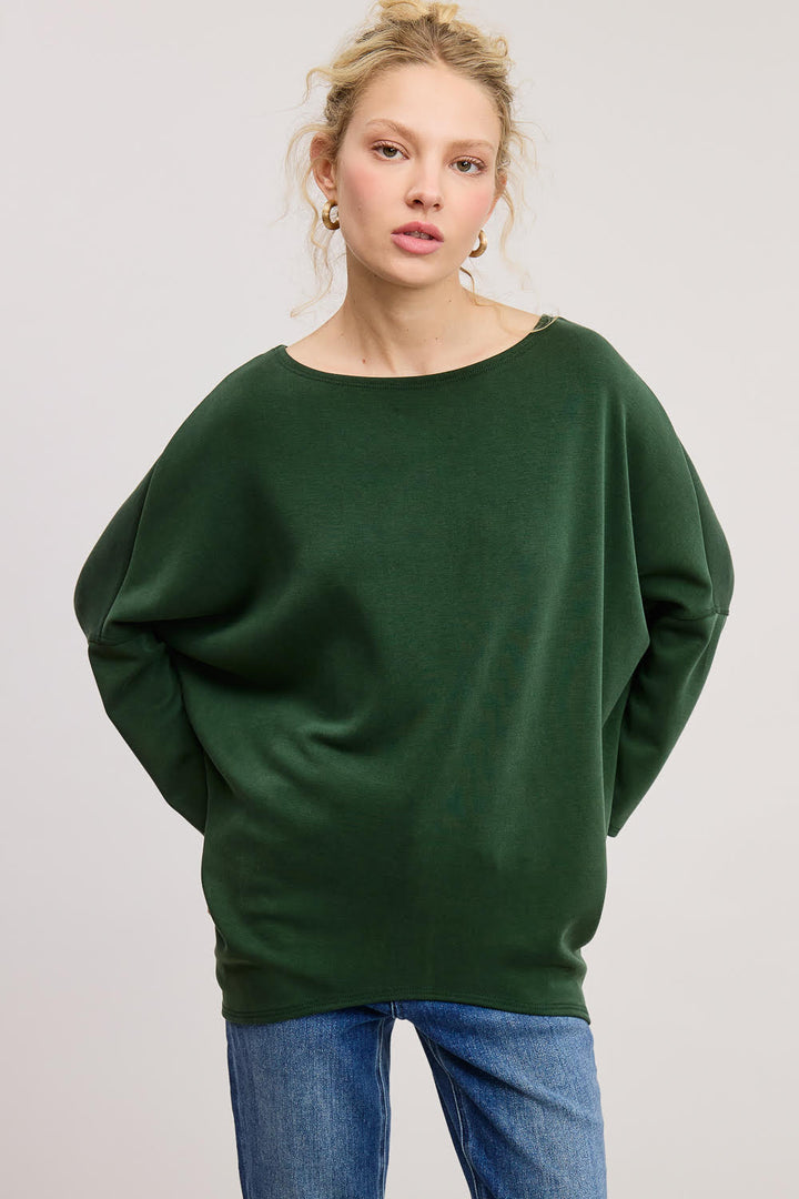 Jolie Scuba Slouch Top (Hunter Green)