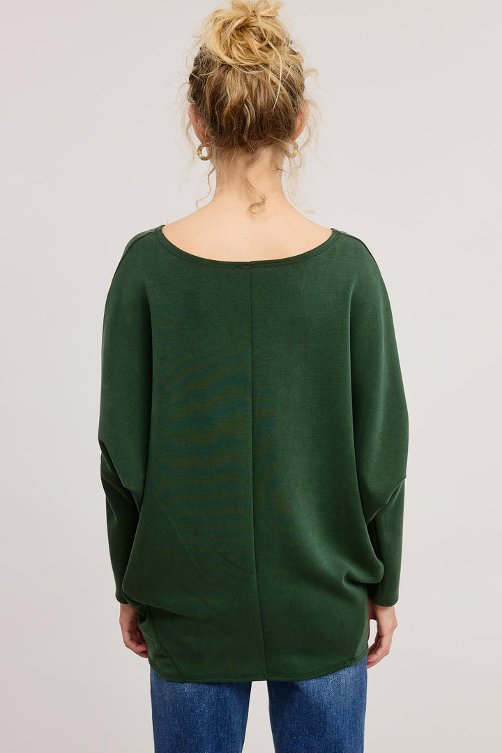 Jolie Scuba Slouch Top (Hunter Green)