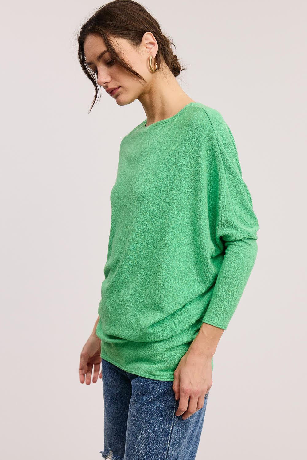 Jolie All Day Slouch Top (Kelly Green)