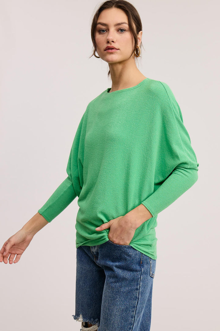 Jolie All Day Slouch Top (Kelly Green)