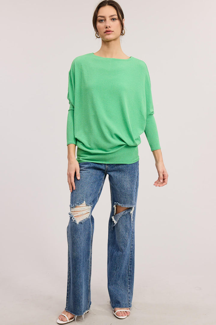 Jolie All Day Slouch Top (Kelly Green)