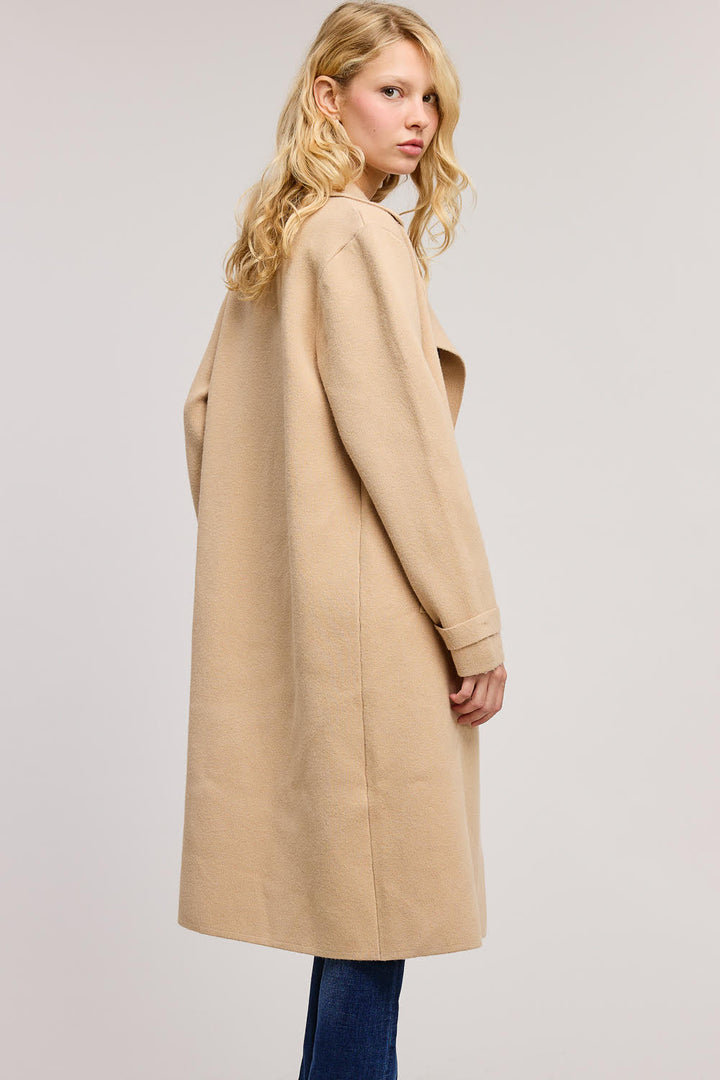 Jolie Cashmere Knit Trench Coat (Camel)