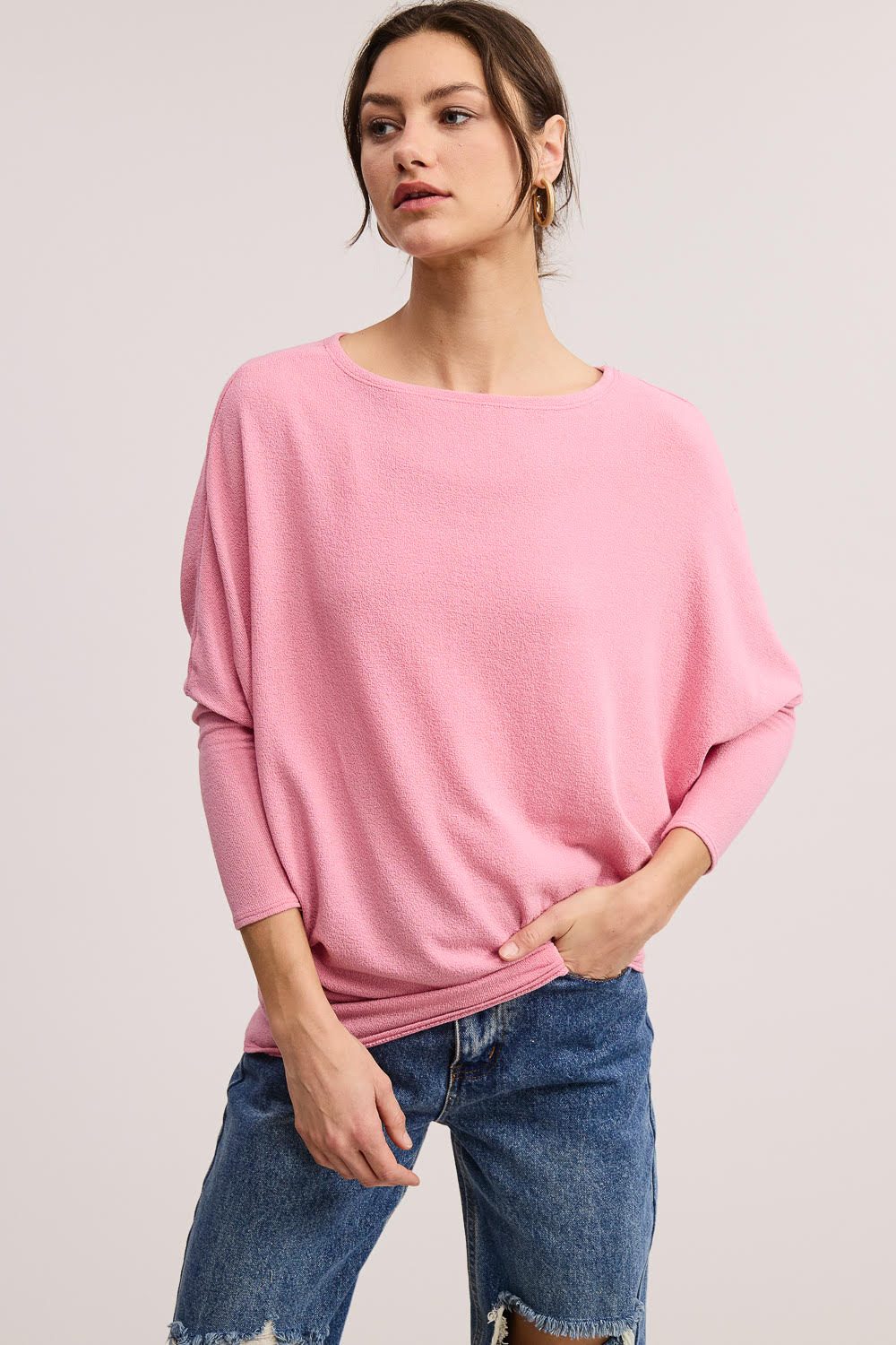 Jolie All Day Slouch Top (Flamingo)