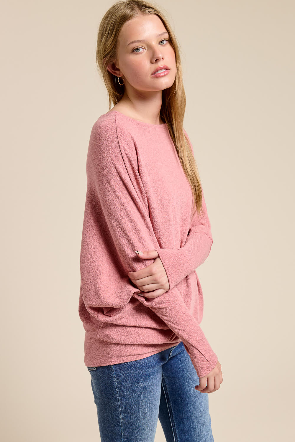 Jolie All Day Slouch Top (Dusty Rose)