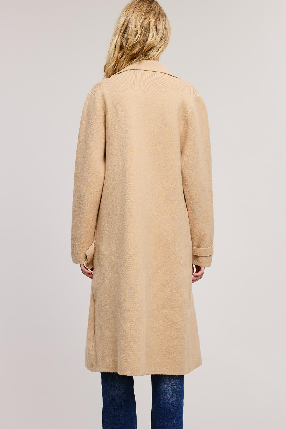 Jolie Cashmere Knit Trench Coat (Camel)